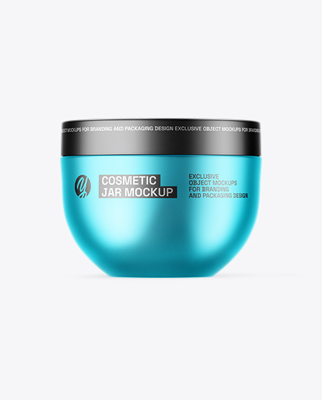 Matte Metallic Cosmetic Jar Mockup