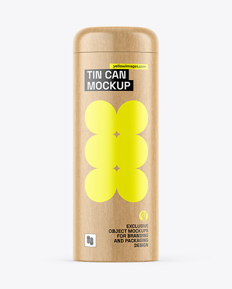 Light Wood Tin Can Mockup