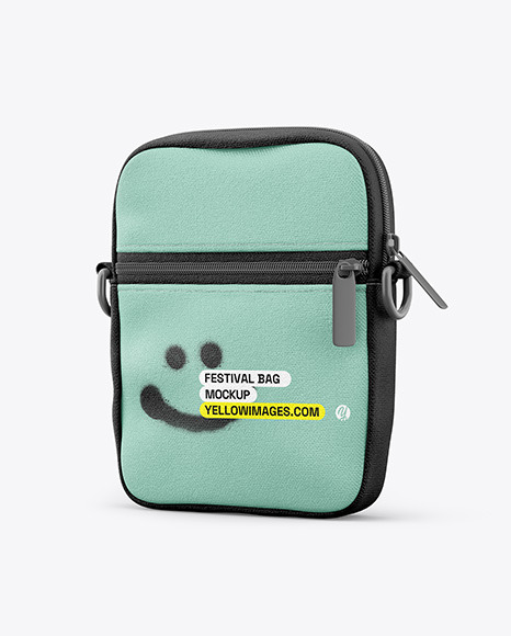 Festival Bag with Zipper Mockup - Half Side View