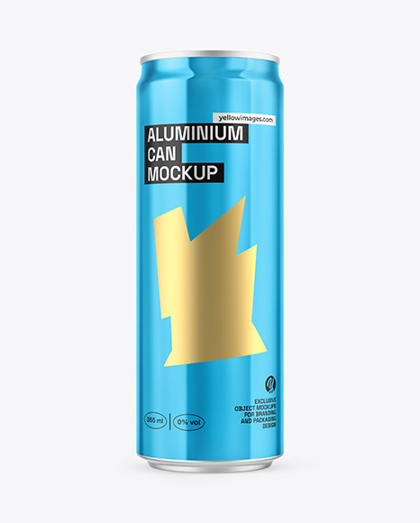 355ml Sleek Can With Metallic Finish Mockup