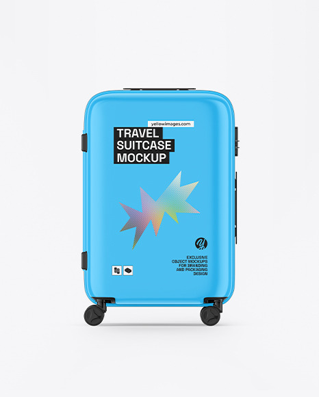 Glossy Travel Suitcase Mockup