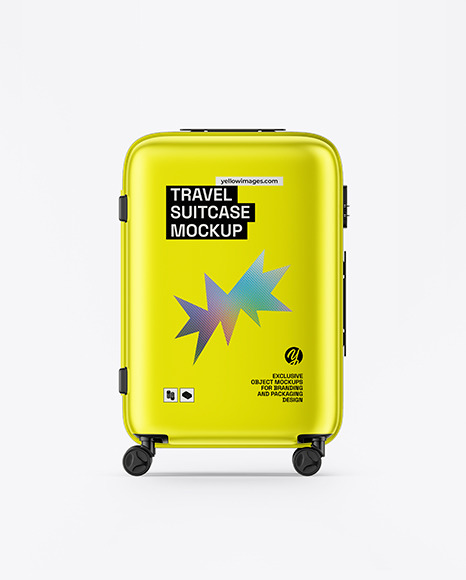 Metallized Travel Suitcase Mockup