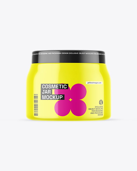 Glossy Cosmetic Jar Mockup