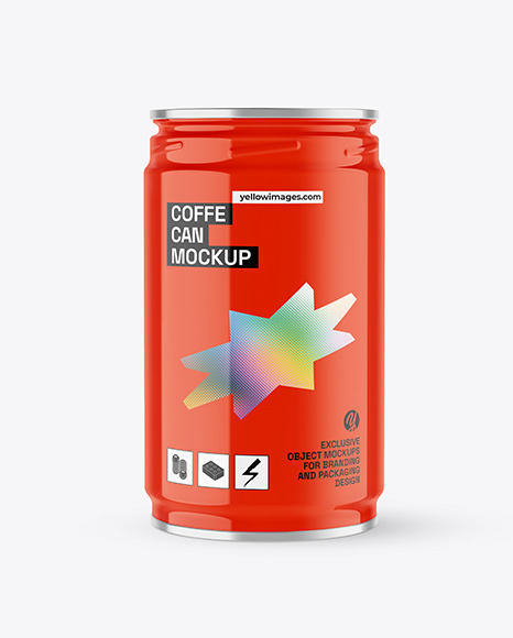 Glossy Coffe Can Mockup