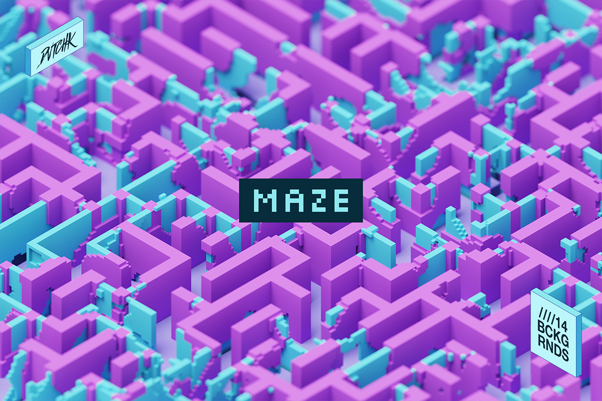 Maze 3D Creative Labyrinth Backgrounds on Yellow Images Creative Store