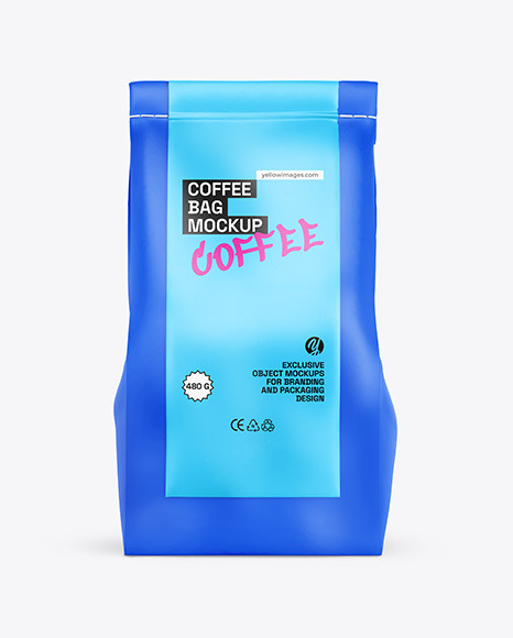 Matte Coffee Bag Mockup - Front View