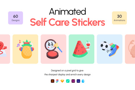 Animated Self Care Stickers