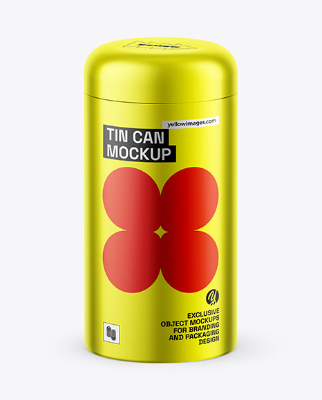 Matte Metallic Tin Can Mockup