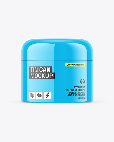 Glossy Tin Can Mockup