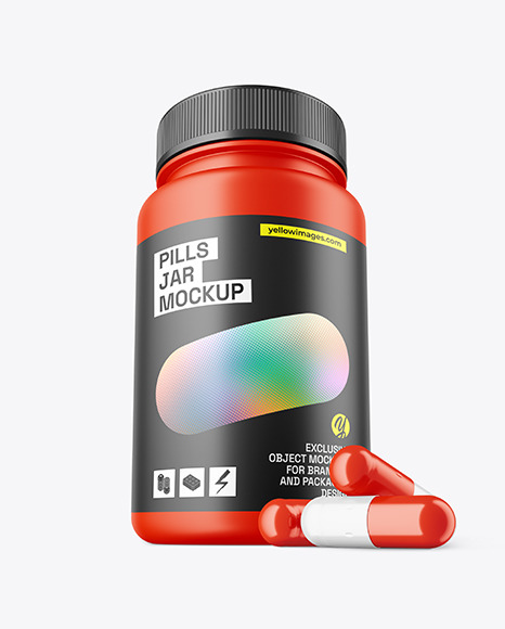 Matte Pills Jar Mockup