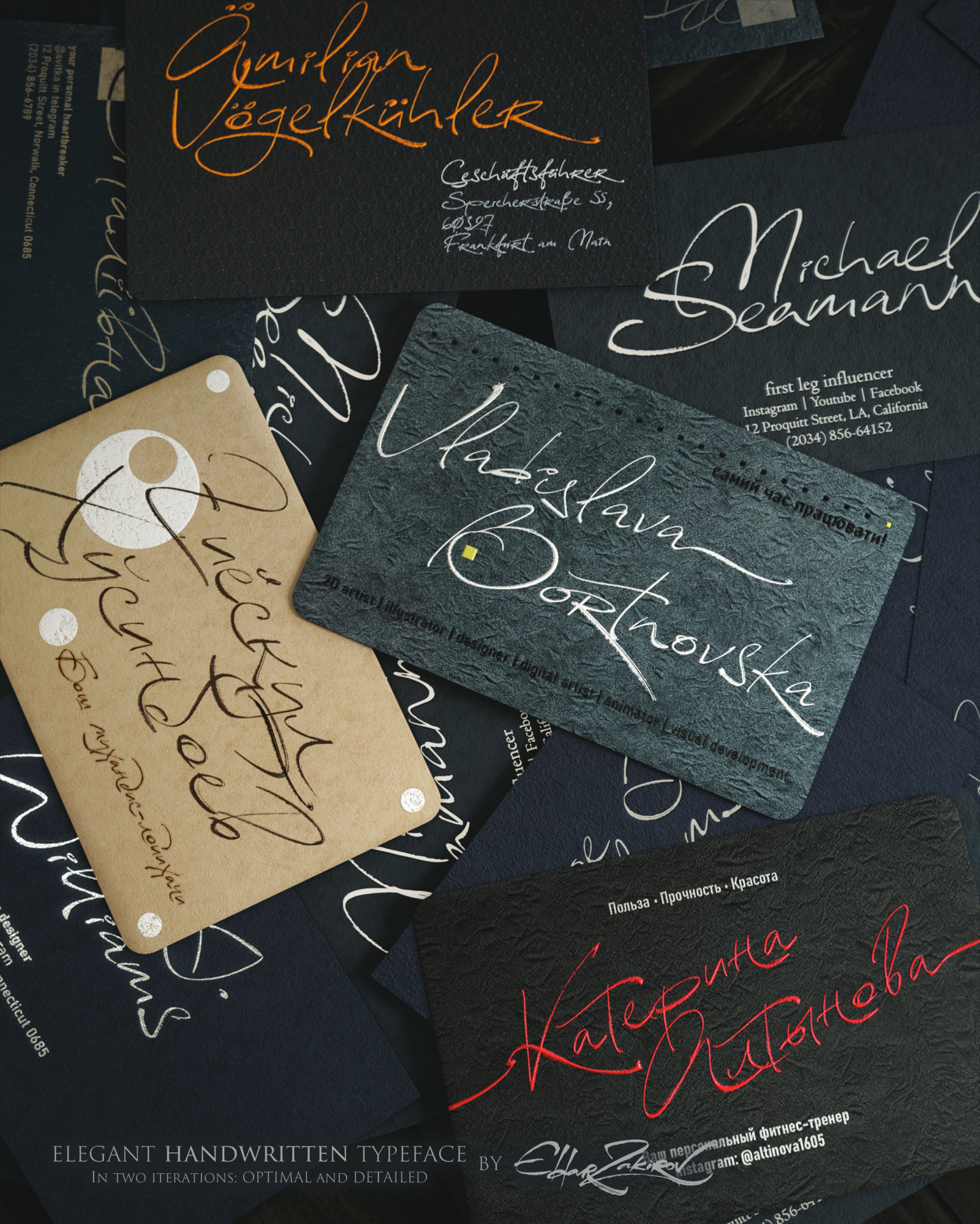 Reissfeder: Elegant Handwritten Font in 2 Options: Optimal and Detailed