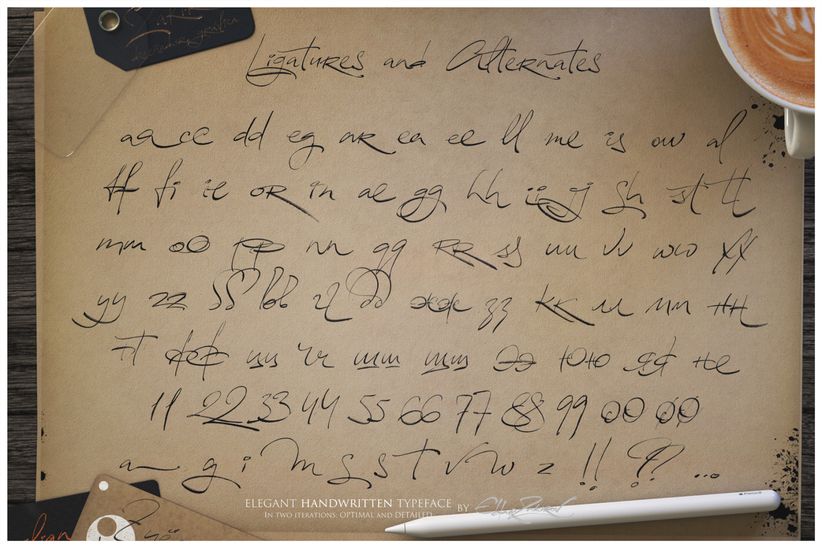 Reissfeder: Elegant Handwritten Font in 2 Options: Optimal and Detailed