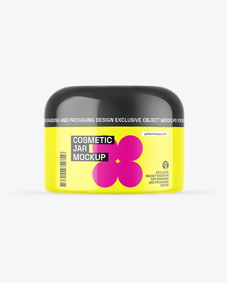 Glossy Cosmetic Jar Mockup