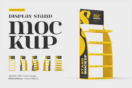 Metallic Display Stand Mockup Set