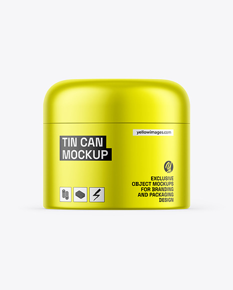 Matte Metallic Tin Can Mockup