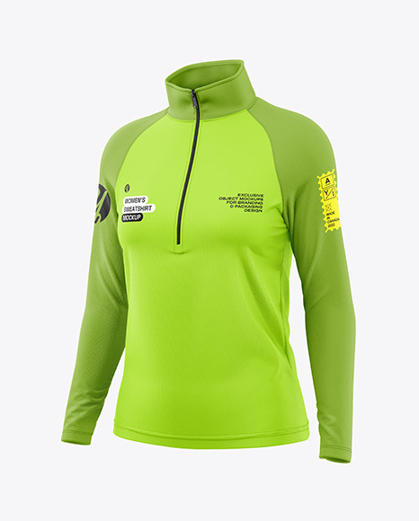 Women’s Zip Sweatshirt Mockup - Half Side View
