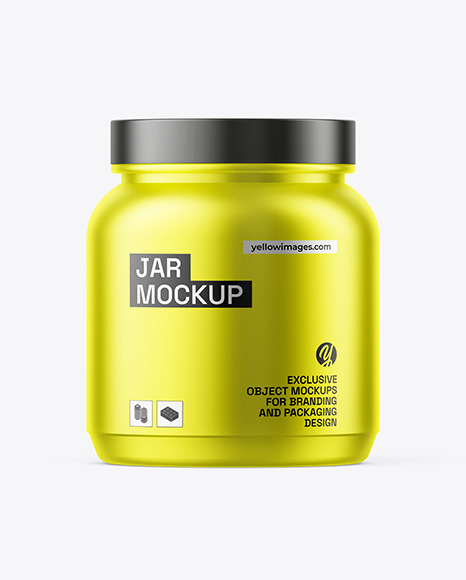 Glossy Metallic Jar Mockup