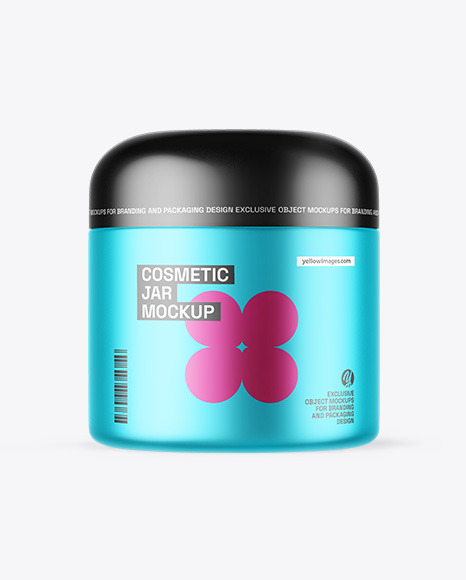 Matte Metallic Cosmetic Jar Mockup