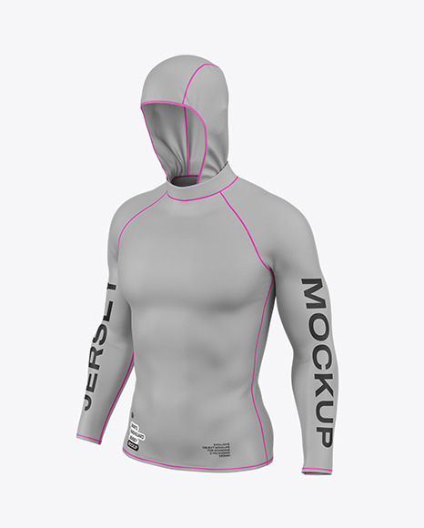 Men&#039;s Rashguard Jersey w/ Hood Mockup