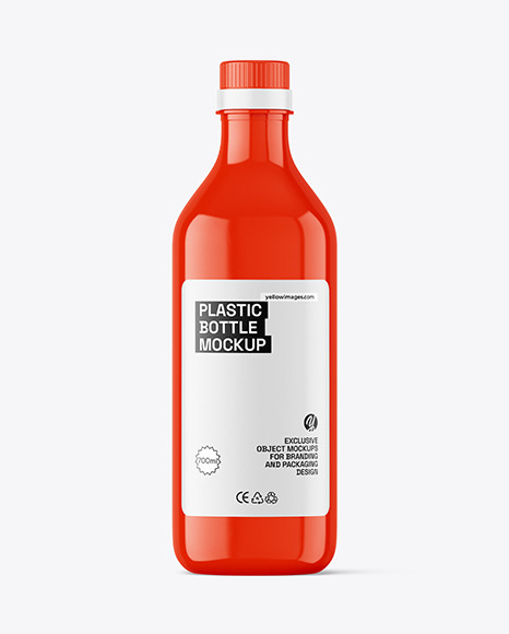Glossy Plastic Bottle Mockup