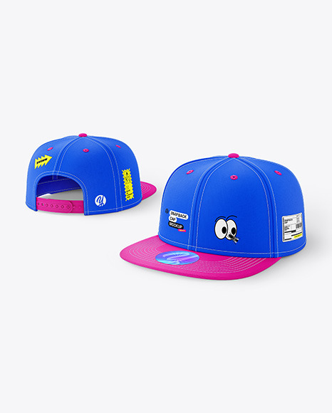 Two Snapback Caps Mockups