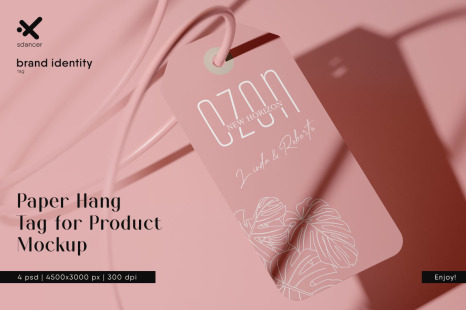 Paper Hang Tag for Product Mockup