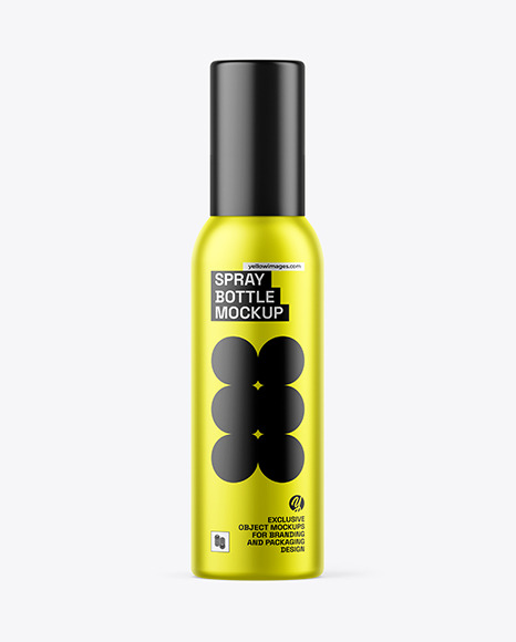 Matte Metallic Spray Bottle Mockup