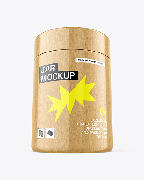 Light Wood Jar Mockup