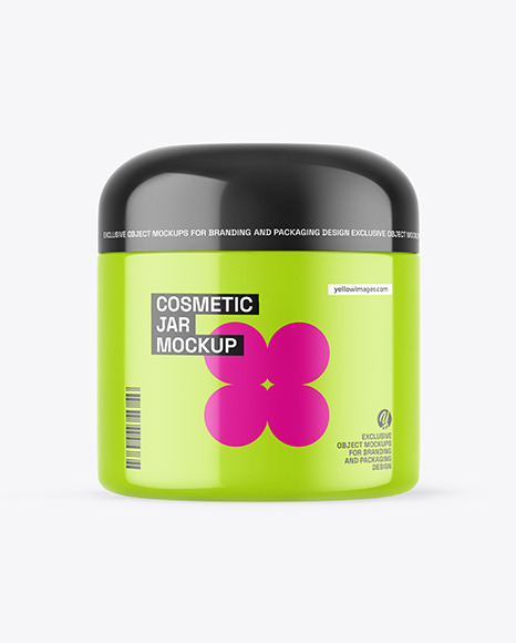 Glossy Cosmetic Jar Mockup