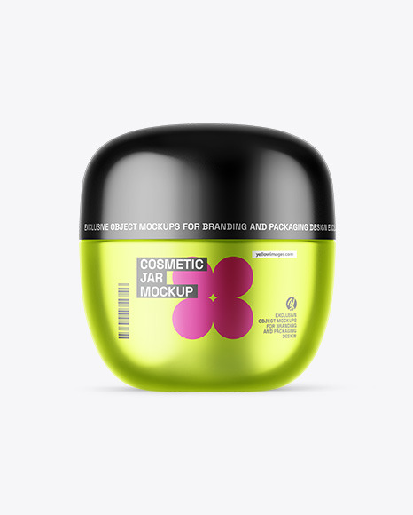 Metallic Cosmetic Jar Mockup