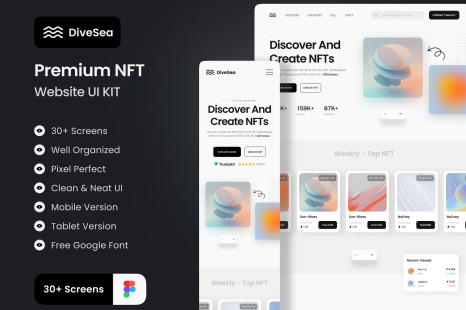 DiveSea - NFT Landing Page UI KIT