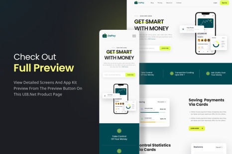 DaPay - Fintech Landing Page &amp; Web UI KIT