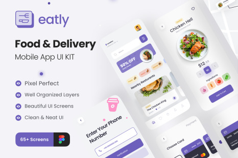 Eatly - Food Delivery App UI KIT