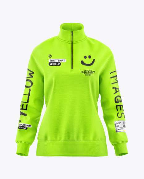 Women&#039;s Quarter Zip Sweatshirt Mockup