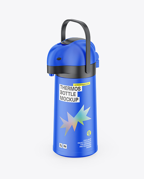 Matte Thermos Bottle Mockup
