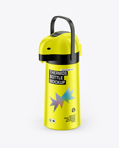 Metallized Thermos bottle Mockup