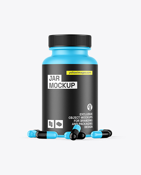 Matte Jar W/ Pills Mockup