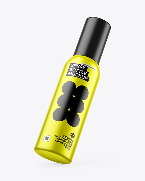 Matte Metallic Spray Bottle Mockup