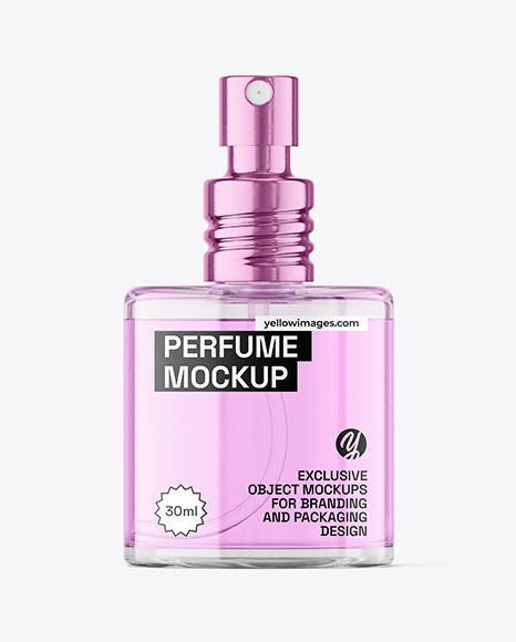 Clear Glass Perfume Bottle Mockup