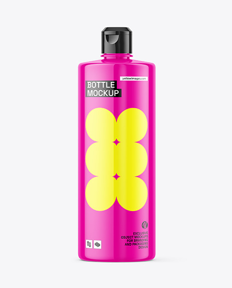 Glossy Plastic Bottle Mockup