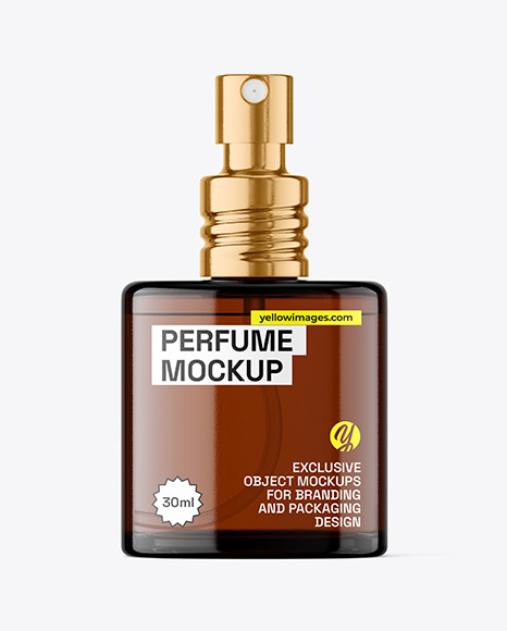 Amber Glass Perfume Bottle Mockup