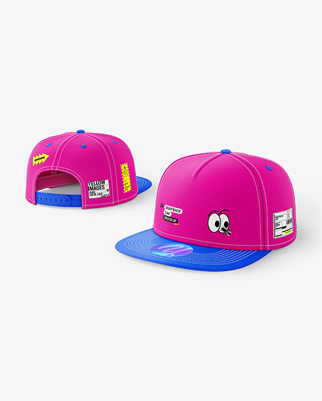 Two Snapback Caps Mockups