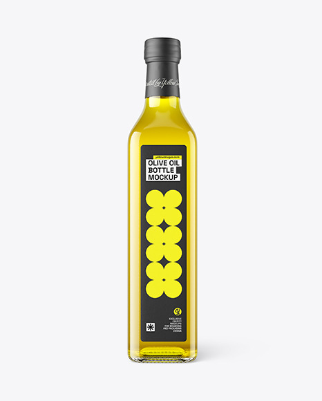 Clear Glass Olive Oil Bottle Mockup