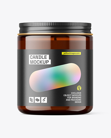 Amber Glass Candle Mockup