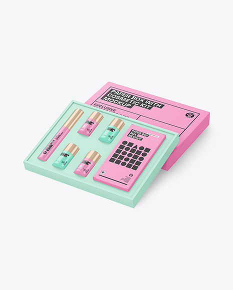 Box with Eyebrow &amp; Lash Lamination Kit Mockup