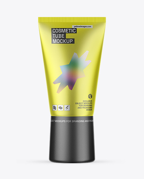 Matte Metallic Cosmetic Tube Mockup