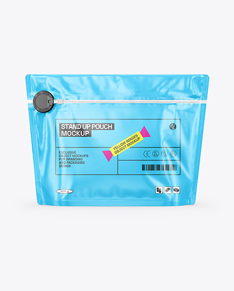 Glossy Stand Up Pouch W/ Zipper Mockup