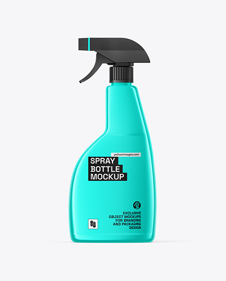 Glossy Metallic Spray Bottle Mockup