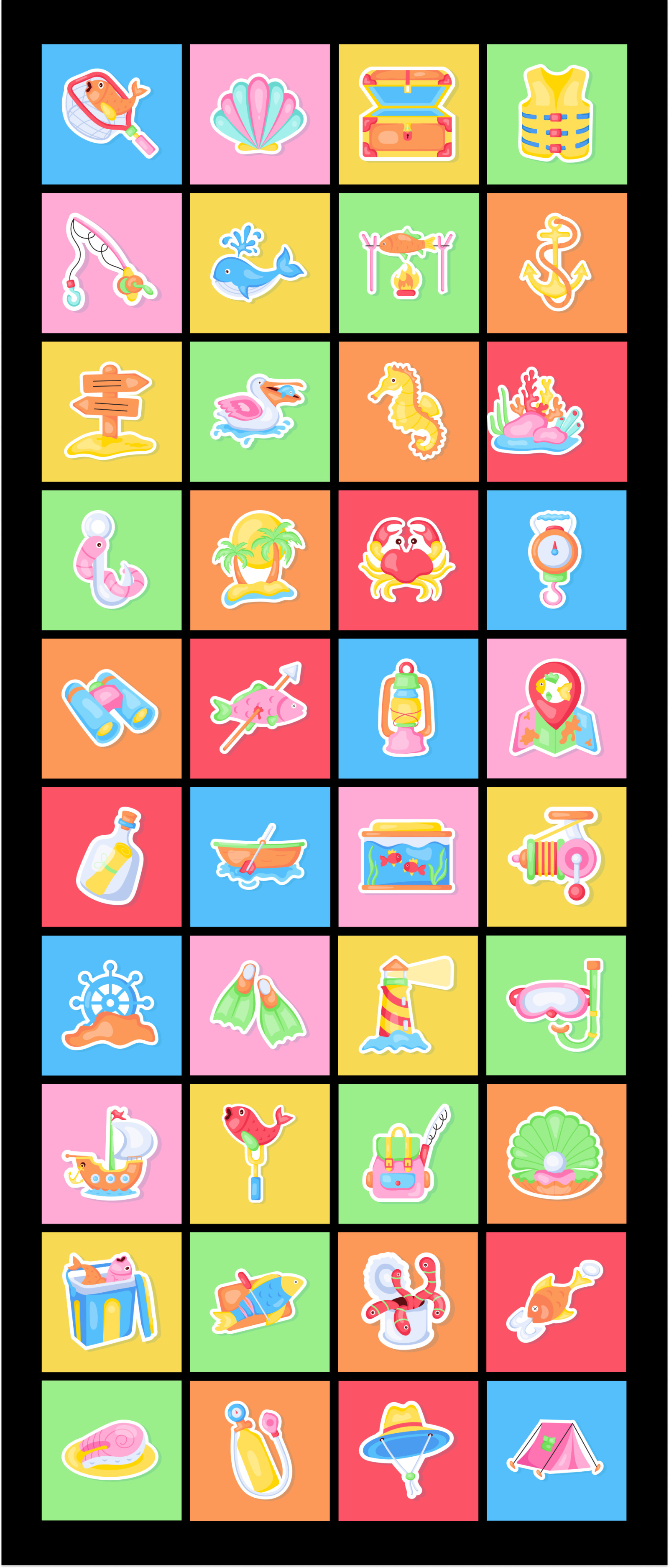 Animated Fishing Stickers