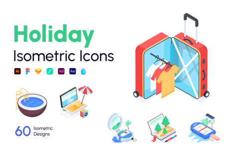 Isometric Holiday Icons